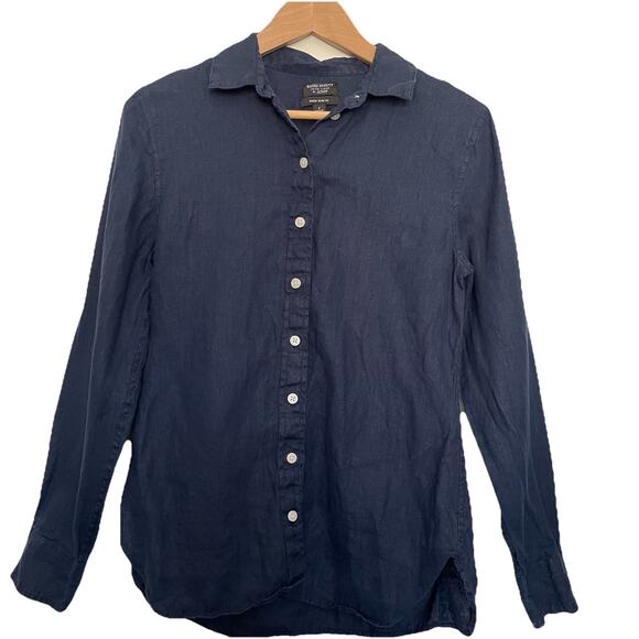 J. Crew Baird McNutt Irish Linen Wren Slim Fit Button Down Shirt Size 4 Coastal - Picture 6 of 6